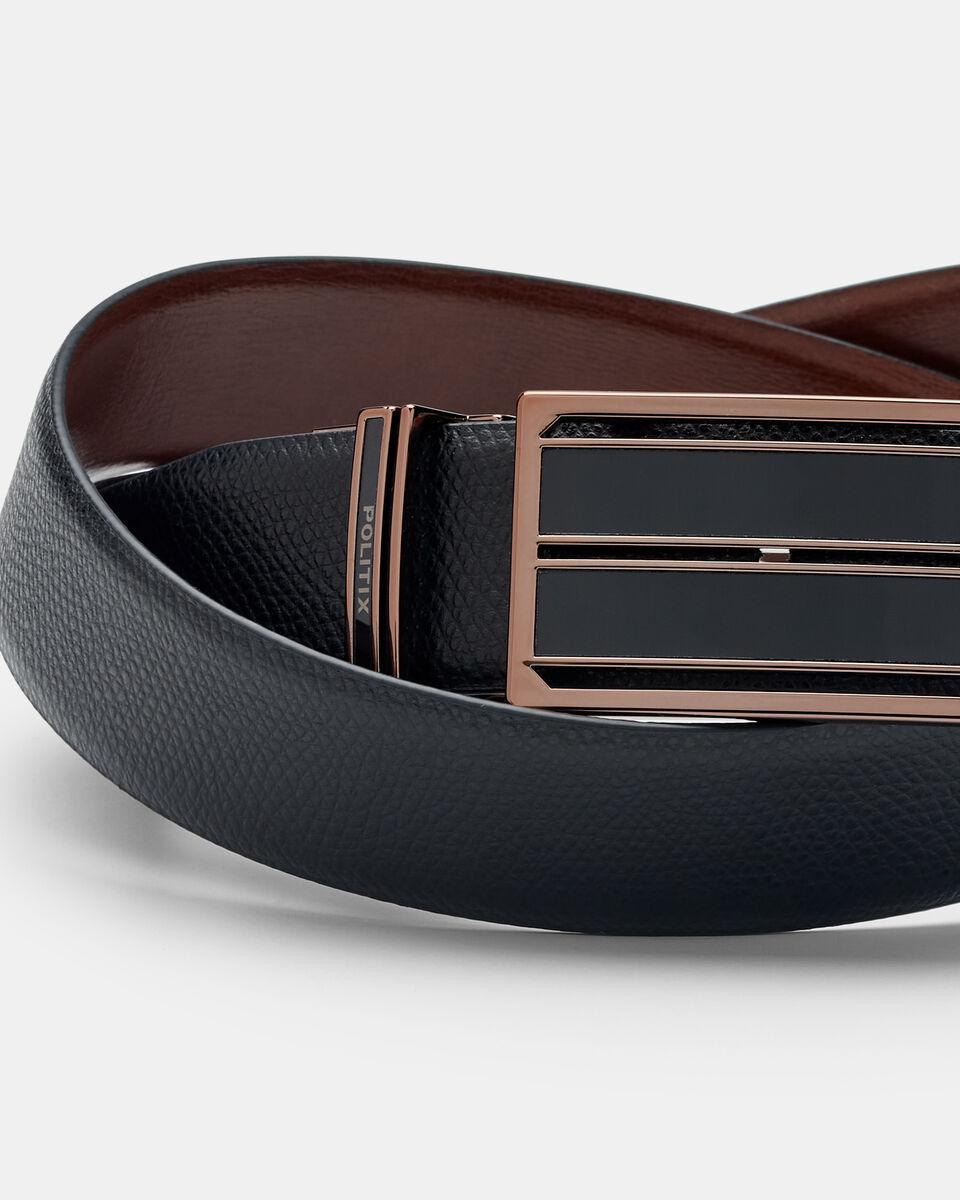 Keiran Reversible Leather Belt, Black/Dark Tan, hi-res